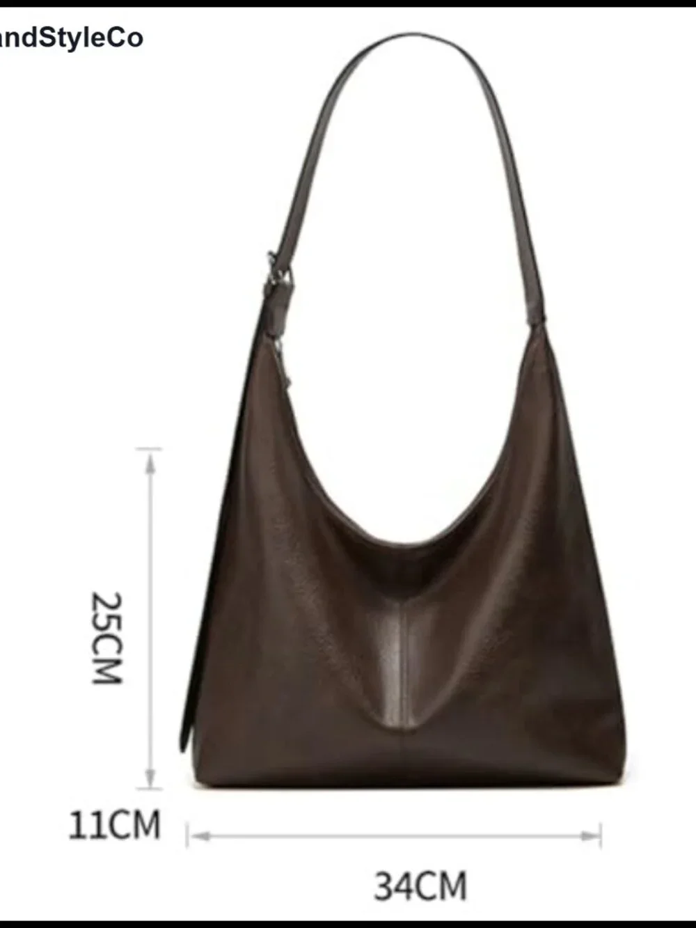 Retro Vegan Leather Slouchy Tote Bag Women Shoulder Crossbody Purse Satchel